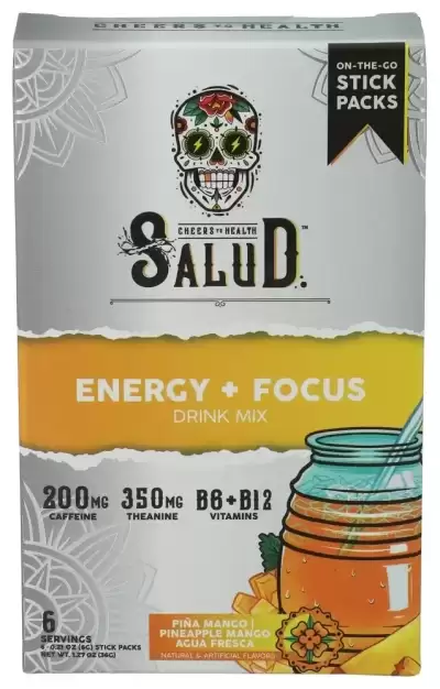 Salud Energy + Focus Pineapple Mango Electrolyte Drink Mix - 0.21Oz Packet Sticks