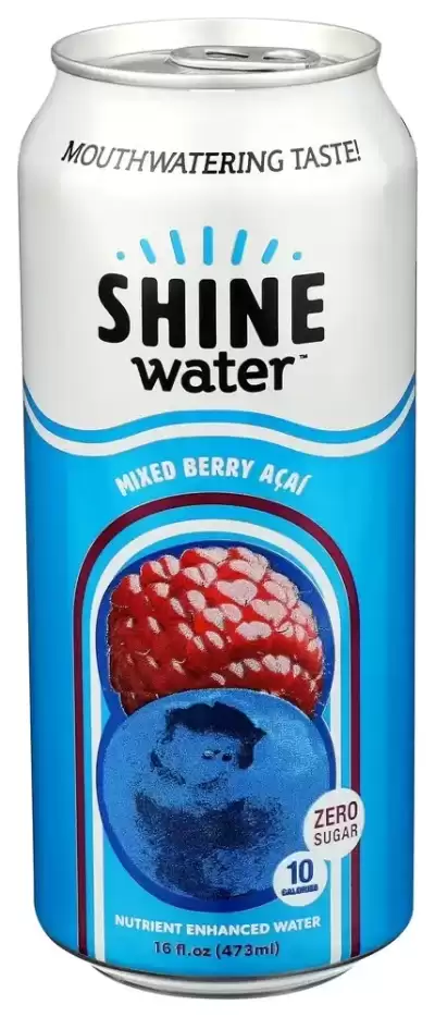 Shine Water, Zero Sugar Mixed Berry Acai Vitamin Water, 16 Fl Oz