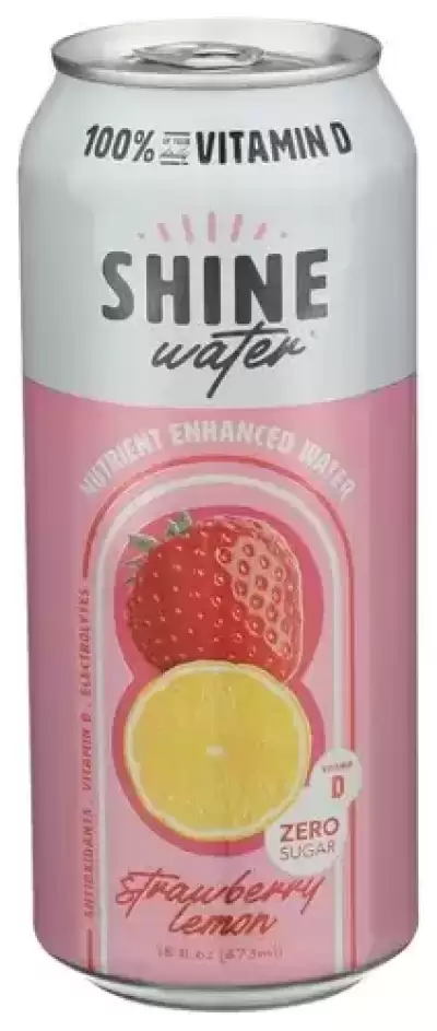 Shine Water, Zero Sugar Strawberry Lemon Vitamin Water, 16 Fl Oz