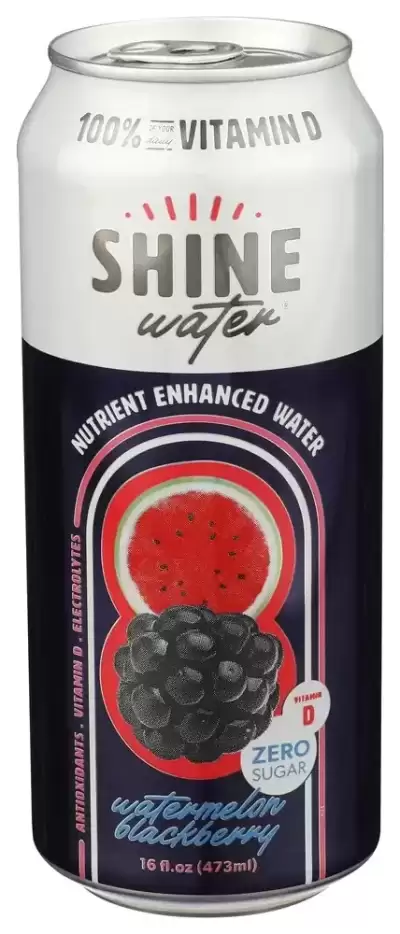 Shine Water, Zero Sugar Watermelon Blackberry Vitamin Water, 16 Fl Oz