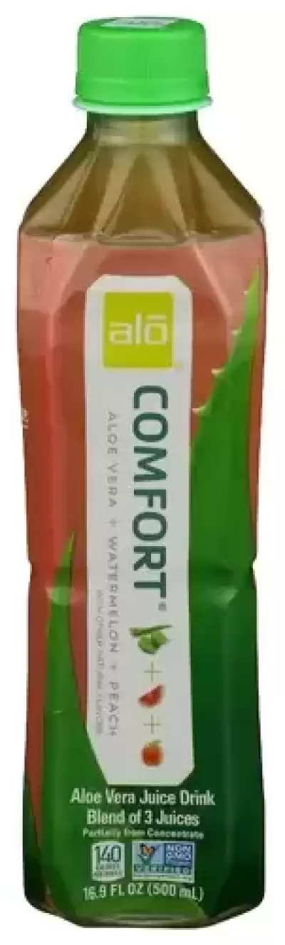 Alo Comfort Aloe Vera Juice Drink Watermelon And Peach 16.9 Fl Oz