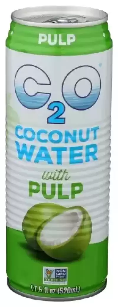 C20 Pure Coconut Water, Pure Coconut Water With Pulp, Case Of 12 X 17.5 Oz