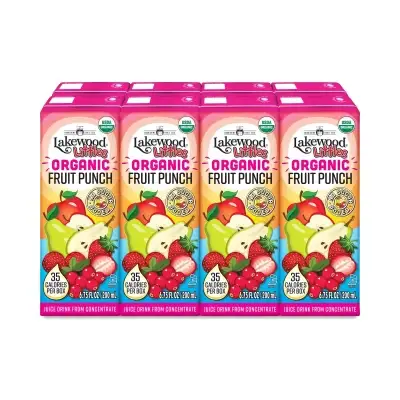 Lakewood Littles Organic Juice Boxes Fruit Punch 6.75 Oz Each / 