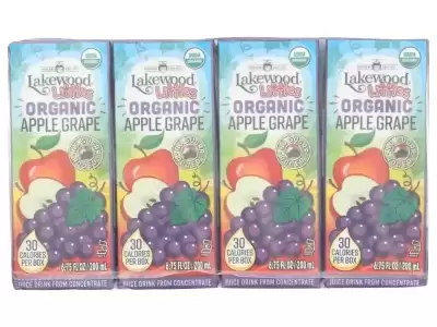 Lakewood Organic, Apple Grape Juice, 6.75 Oz X 8 Count (Case Of 4)