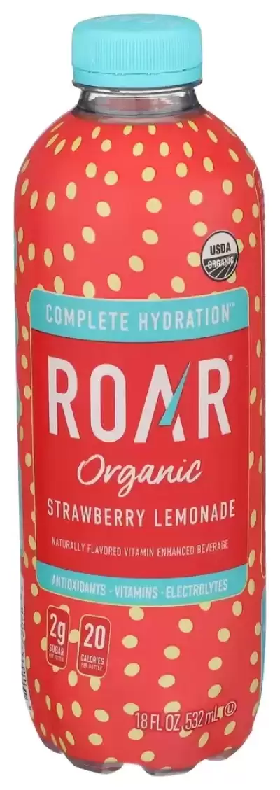 Roar Beverages, Lemonade Beverage Strawberry, 18 Oz(Case Of 12)