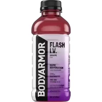 Bodyarmor Flash I.V. Rapid Rehydration Electrolyte Beverage Grape 20Oz