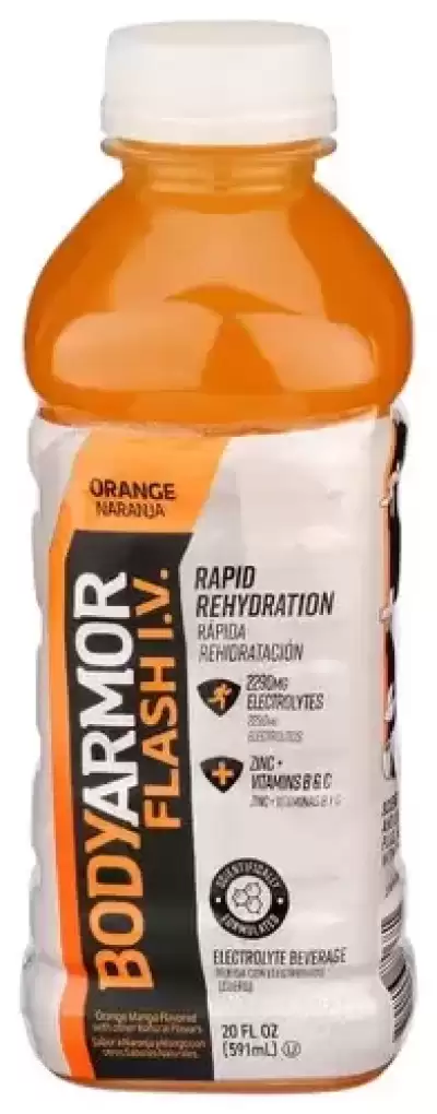 Bodyarmor Flash I.V. Rapid Rehydration Electrolyte Beverage Orange 20Oz