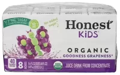 Honest Kids, Goodness Grapeness Organic Juice Drink, 6 Oz X 8 (Case Of 5)