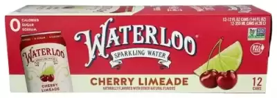 Waterloo Sparkling Water, Sparkling Water Cherry Limeade Naturally Flavored, 144 Oz (Case Of 2)