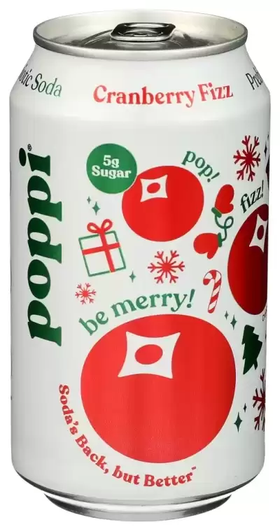 Poppi Limited Edition Prebiotic Soda Cranberry Fizz, 355Ml