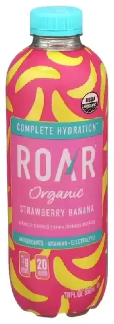 Roar Organic Strawberry Banana Vitamin Enhanced Beverage 18 Fl Oz