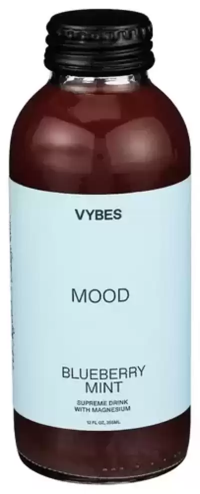Vybes Mood Blueberry Mint Magnesium Drink 12 Oz
