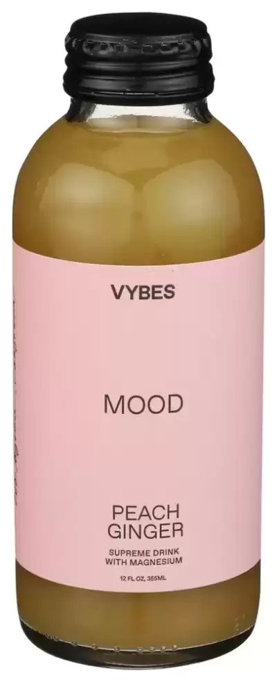 Vybes Mood Peach Ginger Drink With Magnesium 12 Fl Oz Supplement