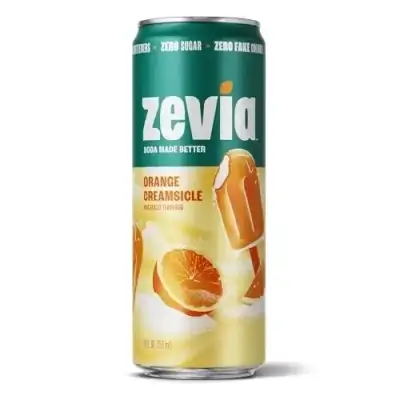 Zevia Zero Sugar Soda, Orange Creamsicle, 12 Ounce Sleek Can ? Caffeine Free, Naturally Sweetened, N