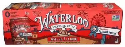 Waterloo Sparkling Water, Apple Pie A La Mode Naturally Flavored, 12 Fl Oz Cans ? Zero Calories And 