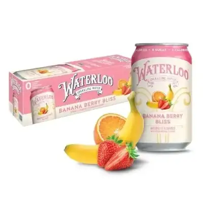 Waterloo Sparkling Water, Banana Berry Bliss Naturally Flavored, 12 Fl Oz Cans ? Zero Calories And Z