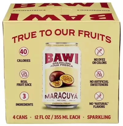 Bawi Sparkling Agua Fresca Sparkling Water, Plant-Based, Low Calorie, Less Sugar, Mexican Drink Made