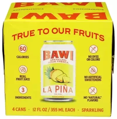 Bawi Sparkling Agua Fresca Sparkling Water, Plant-Based, Low Calorie, Less Sugar, Mexican Drink Made