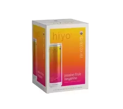 Hiyo Organic Social Tonic, Passionfruit Tangerine 4 Cans (12 Fl Oz Each)