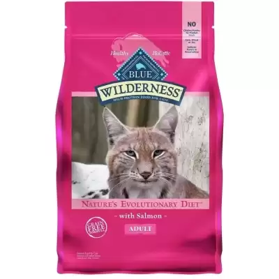 Blue Buffalo Wilderness Natural High Protein Dry Food for Adult Cats Salmon 4-lb Bag
