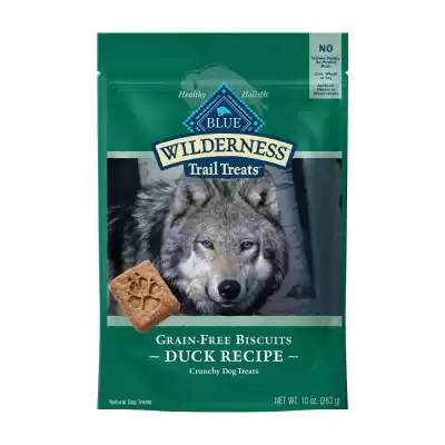 Blue Buffalo Wilderness Trail Treats Dog Biscuits Crunchy Dog Treats Duck 10-oz Bag