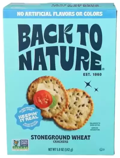 Back To Nature, Crackers, Stoneground Wheat, 5 Oz (142 G)