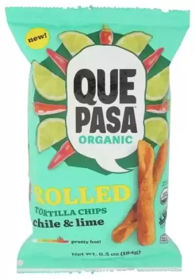 Que Pasa Organic Chile Lime Tortilla Chips, 6.5 Oz, Gluten Free, Non-Gmo, By Nature'S Path