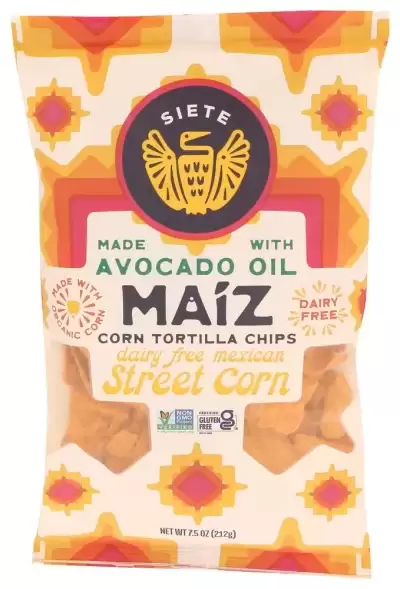 Siete Maiz Corn Tortilla Chips, Mexican Street Corn 7.5 Oz Bag