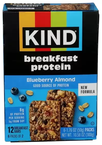 Kind Breakfast Protein Bars, 8G Protein, Gluten Free Blueberry Almond, 6 Count