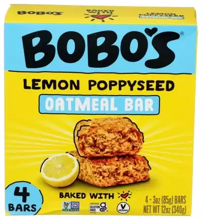 Bobo'S Oat Bars, Vegan Gluten Free Lemon Poppy Seed Oat Bars