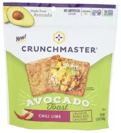 Crunchmaster, Avocado Toast Chili Lime Rice Cracker, 3.54 Oz (Case Of 12)