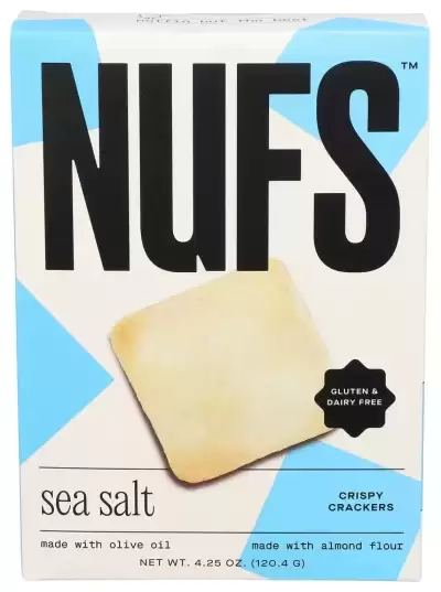 Nufs Crispy Crackers, Sea Salt 4.25Oz Box