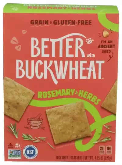 Better With Buckwheat, Rosemary Herb Crackers, 4.25 Oz (Case Of 6)