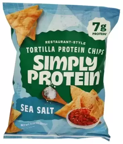 Simply Protein, Restaurant-Style Tortilla Protein Chips, Sea Salt, 4.58 Oz (130 G)