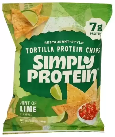 Simply Protein, Restaurant-Style Tortilla Protein Chips, Hint Of Lime, 4.58 Oz (130 G)