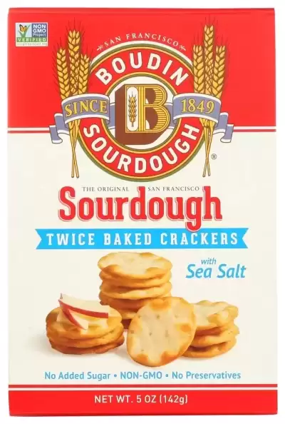 Boudin Sourdough, Twice Baked Sea Salt Crackers, 5 Oz (Case Of 12)