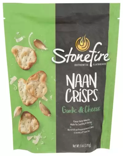 Stonefire, Parmesan Garlic Naan Crisps, 6 Oz (Case Of 12)