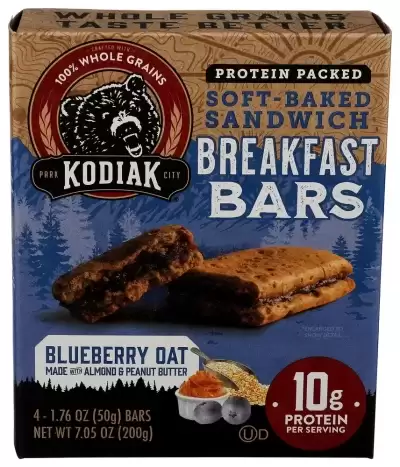 Kodiak Cakes Protein Soft-Baked Breakfast Bars Blueberry Oat 1.76 Oz Each
