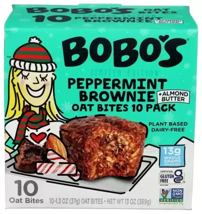 Bobo?S Limited Edition Peppermint Brownie Oat Bites Christmas Snacks
