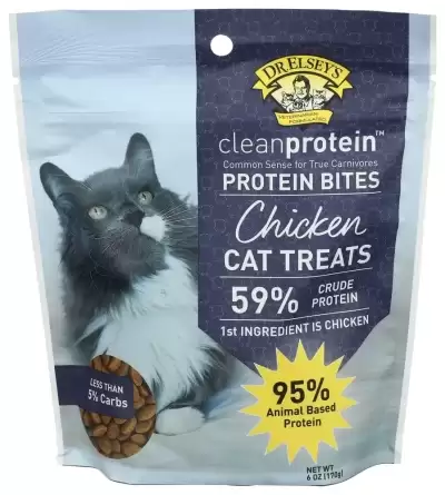 Dr. Elsey'S Clean Protein Chicken Flavor Crunchy Cat Treats - 6Oz