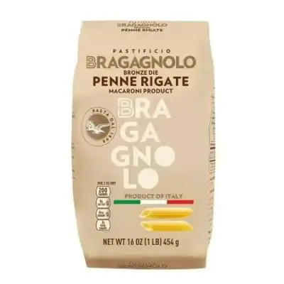 Pastificio Bragagnolo Penne Rigate 849 Bronze-Drawn 100% Italian Pasta Made With Durum Wheat Semolin
