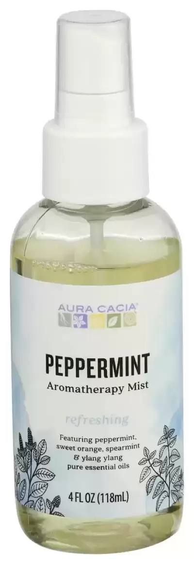 Aura Cacia Aromatherapy Mist - Peppermint | 4 Fl Oz Spray