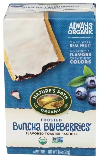 Nature'S Path, Organic Flavored Toaster Pastries, Frosted Buncha Blueberries?, 6 Patries, 11 Oz (312