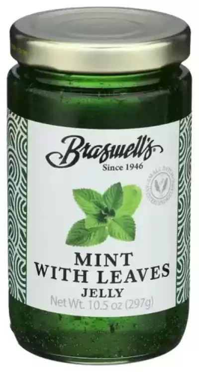 Braswells Mint Jelly W/ Leaves 10.5 Oz