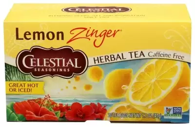 Celestial Seasonings Lemon Zinger Herbal Tea Bags - Caffeine Free - 20Ct