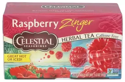 Celestial Seasonings Raspberry Zinger Herbal Tea - Caffeine Free | 20 Bags