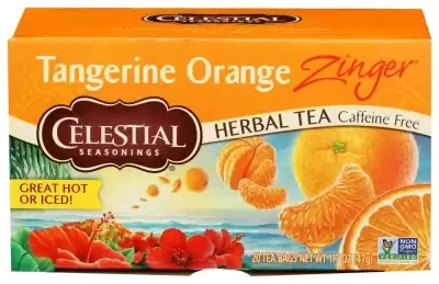 Celestial Seasonings Tangerine Orange Zinger Herbal Tea - Caffeine Free | 20 Bags