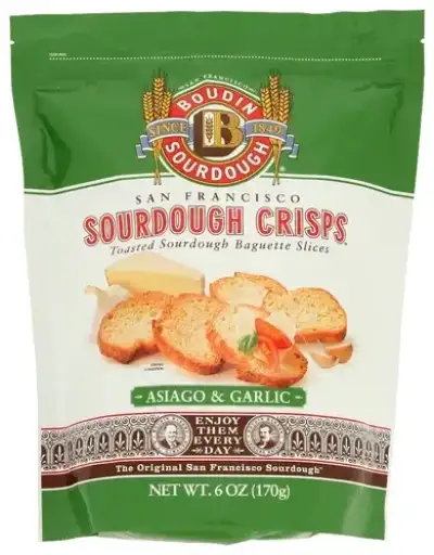 Boudin Sourdough , Asiago Garlic Crisps, 6 Oz