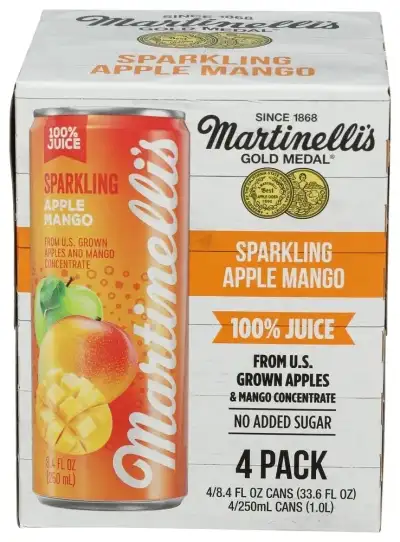 Martinelli S Sparkling Apple Mango Juice 4Pk, 8.4 Fz