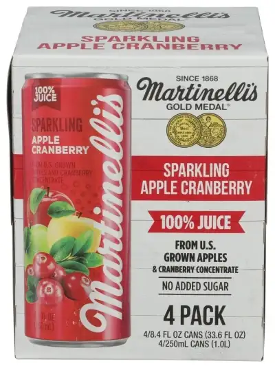 Martinelli S Sparkling Apple Cranberry Juice 4Pk, 8.4 Fz